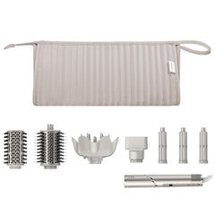 Lexeeco Dyson Airwrap travel case in camel keeps tools organized on trips.