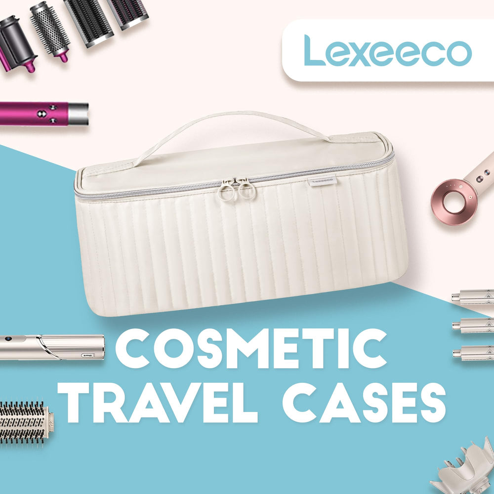 lexeeco travel case double zipper for easy, quick access