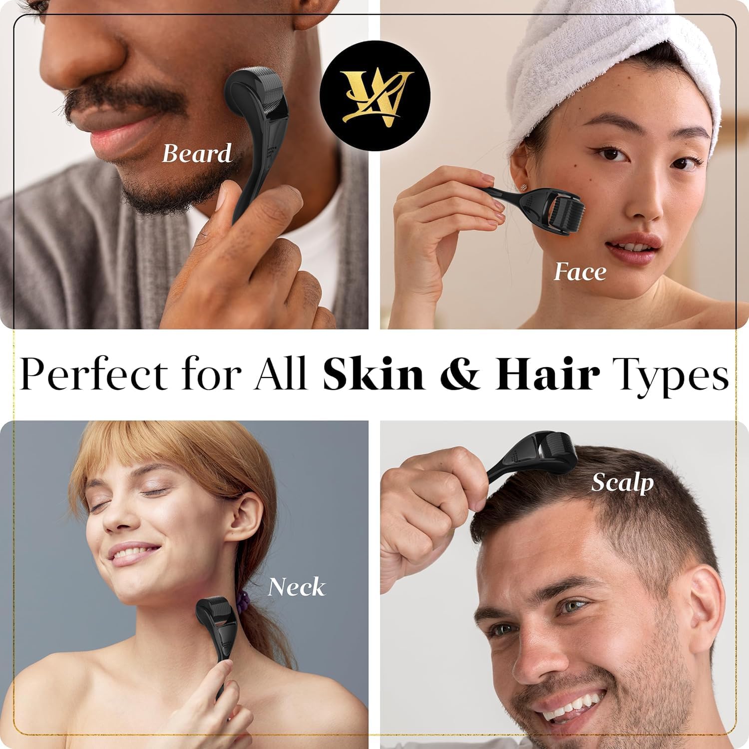 Lexi White Beauty derma roller beard use for facial hair care.