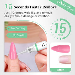 LEYKOSH remover pen dispense action demonstrates easy 1-2 drops for fast results.
