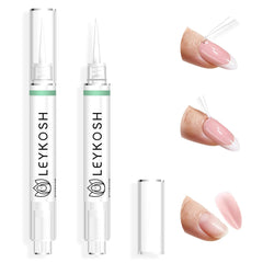 LEYKOSH nail glue remover pen front view shows compact 2-in-1 design for quick switches.