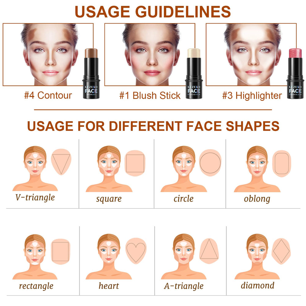 Lezero 3pcs contour stick kit closeup with sleek design