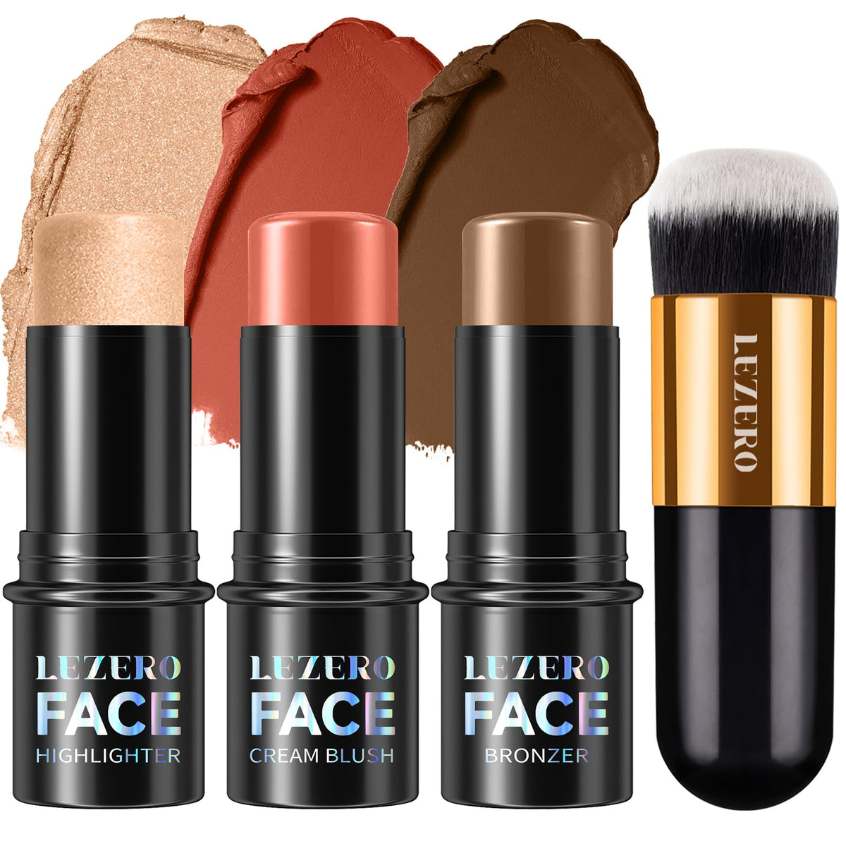 Lezero 3Pcs Contour Stick Kit front view ready for sculpting with natural finish