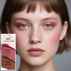 Lezero bronzer-stick defines cheeks with natural warmth