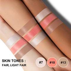 Lezero Contour Stick Application on Cheeks demonstrates seamless blending for a defined look.