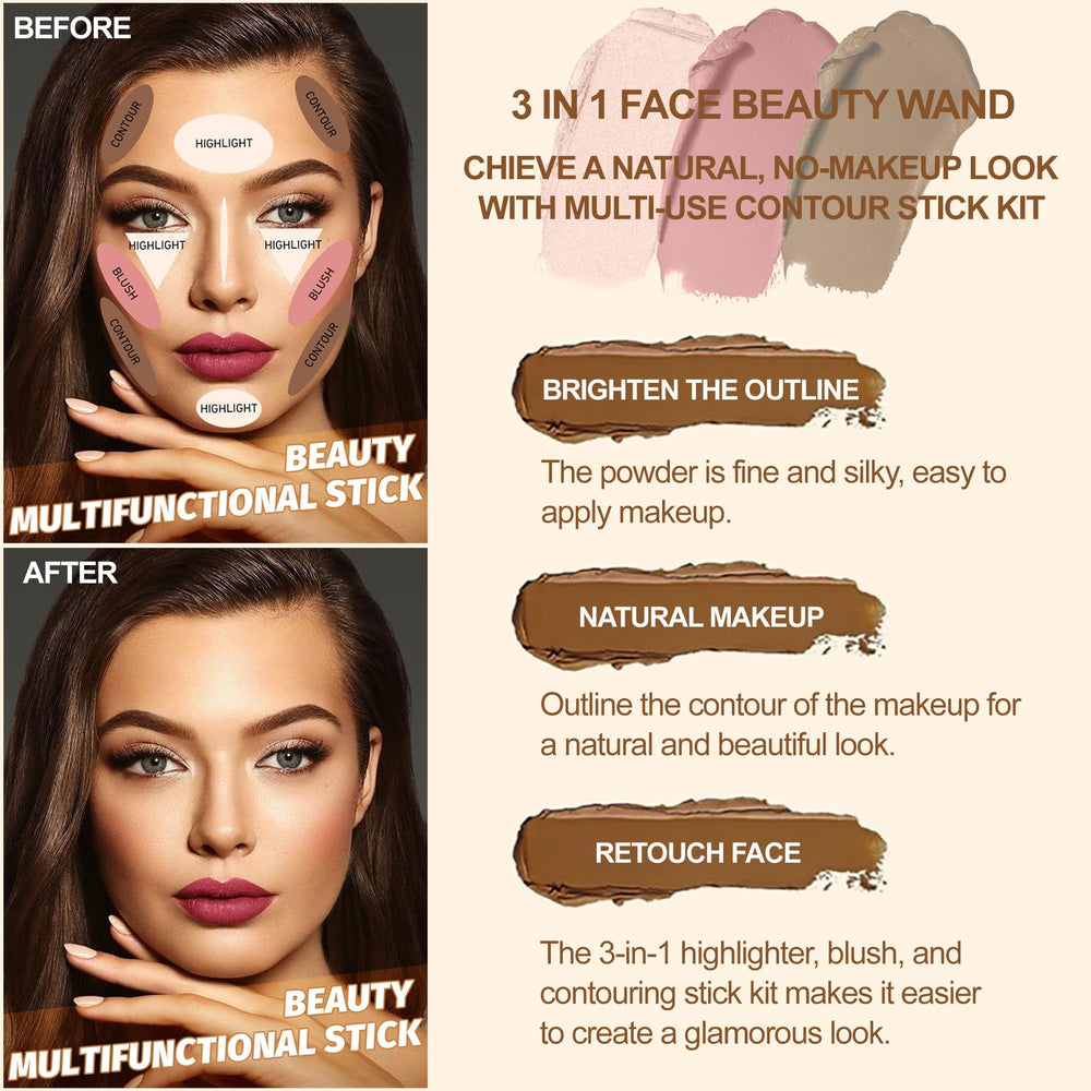 Lezero contour-stick-highlighter-application highlights cheekbones with a soft glow