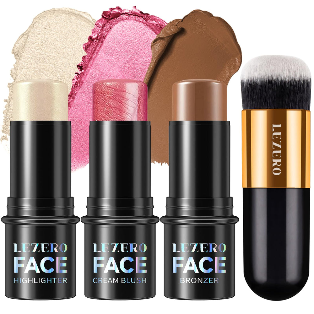 Lezero contour-stick kit highlighter swatch for a luminous, dewy glow on skin