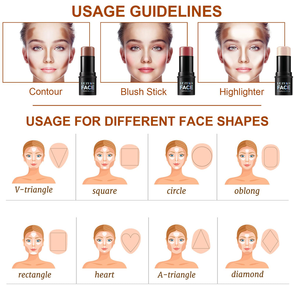 Lezero contour-stick-trio packaging closeup showing portable design