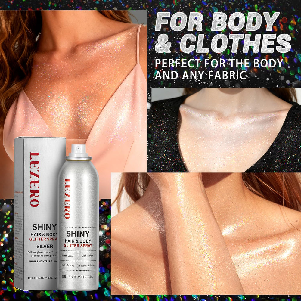 Lezero glitter spray on outfit at concert provides shimmering accessory
