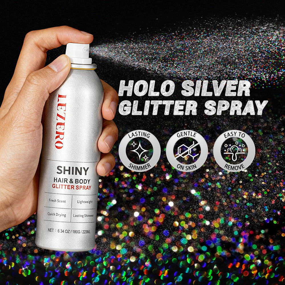 Lezero glitter spray dazzle gold on body for radiant stage-ready shimmer