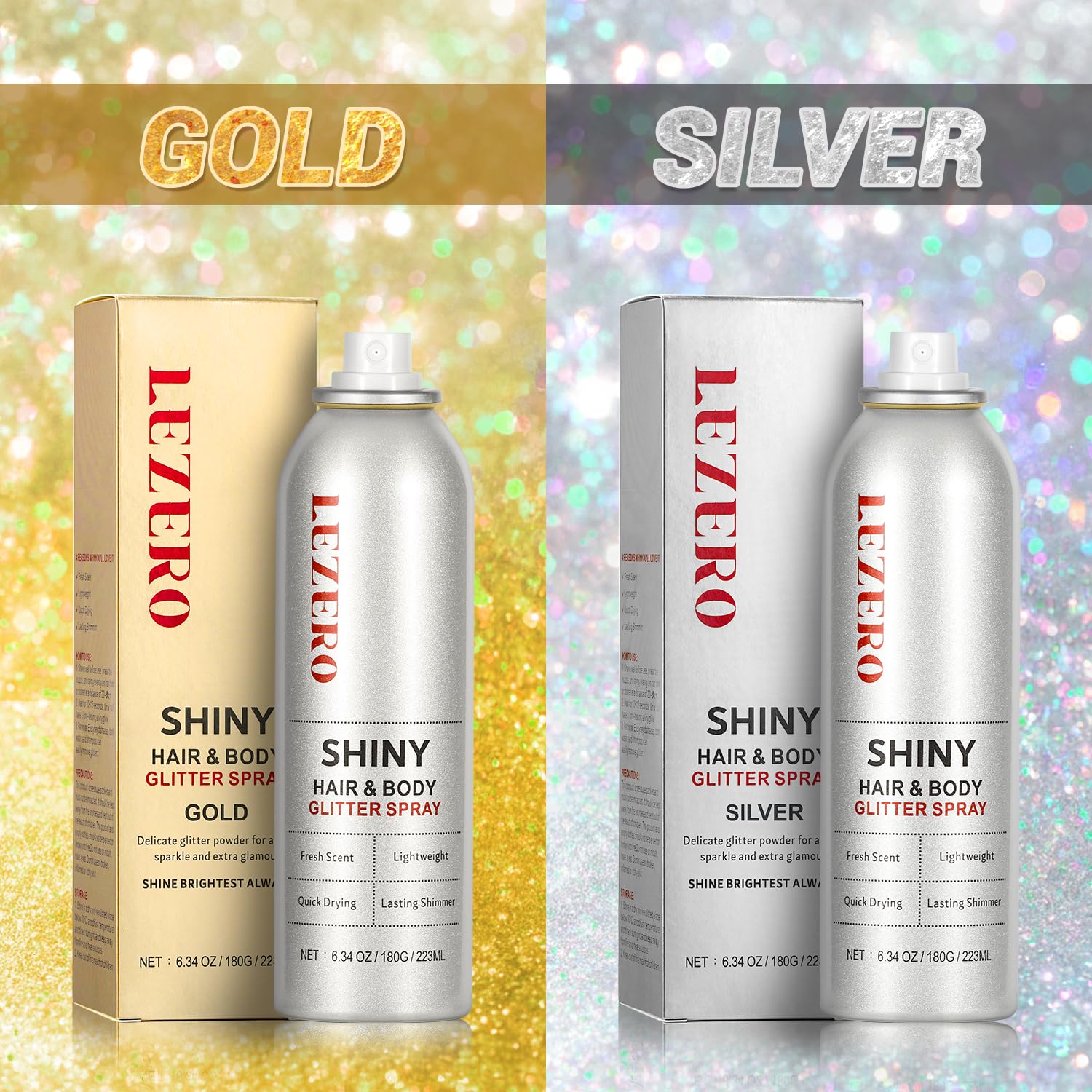 Lezero glitter spray on wedding-season skin for glowing accents