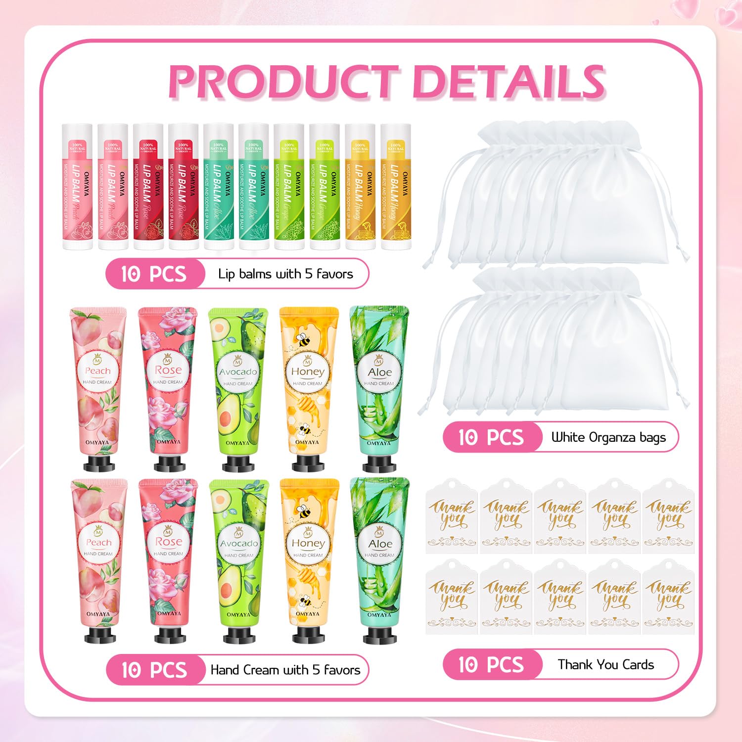 LFENYIGI bulk hand cream set with five nourishing scents for guests