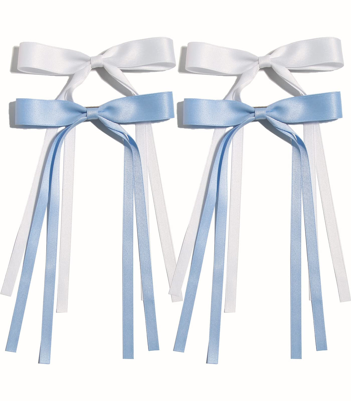 LFOUVRE bowknot long-tail clip white — secure daily wear.