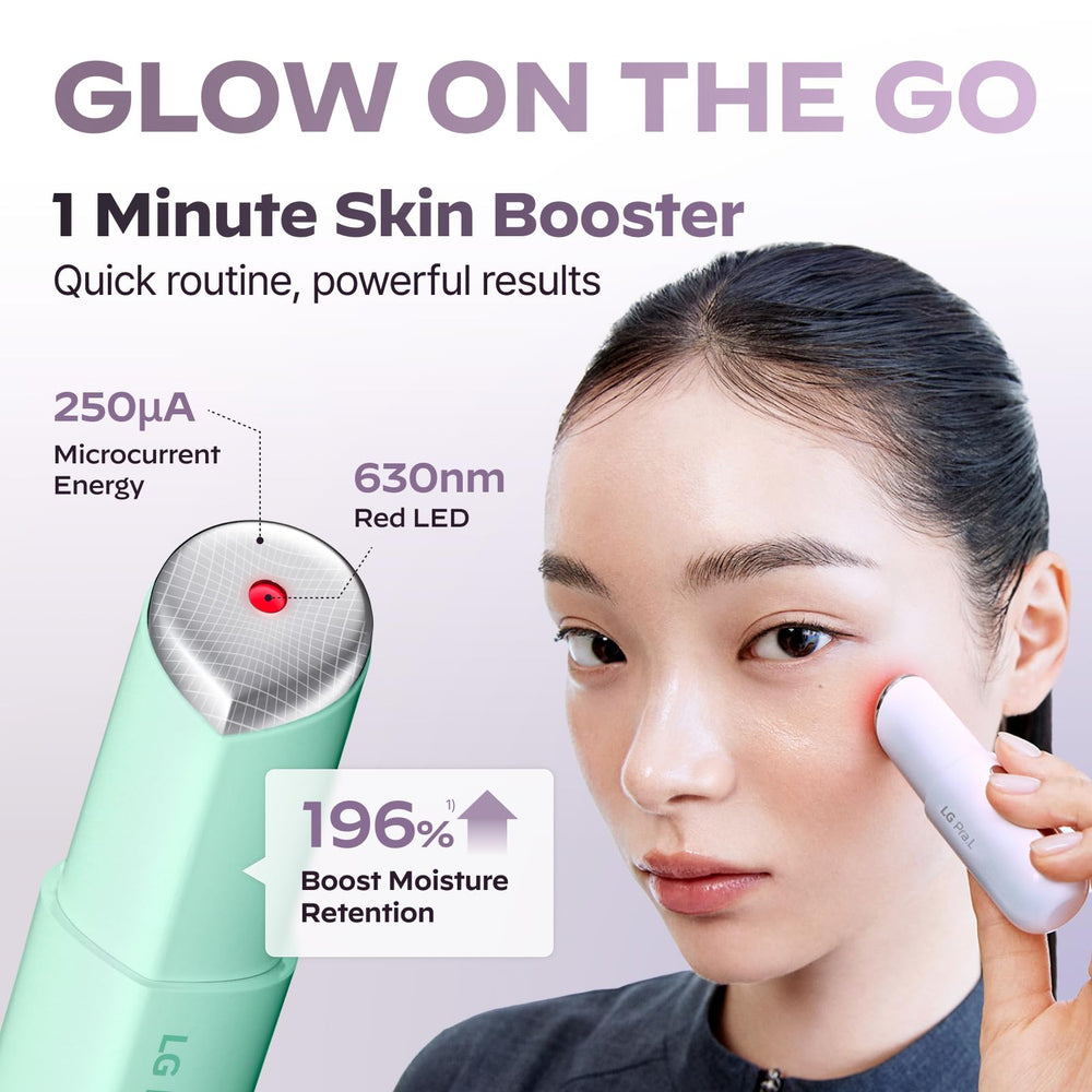 LG Pra.L Superform, detalle del dispositivo, muestra tecnología 3 en 1 para cuidado facial.