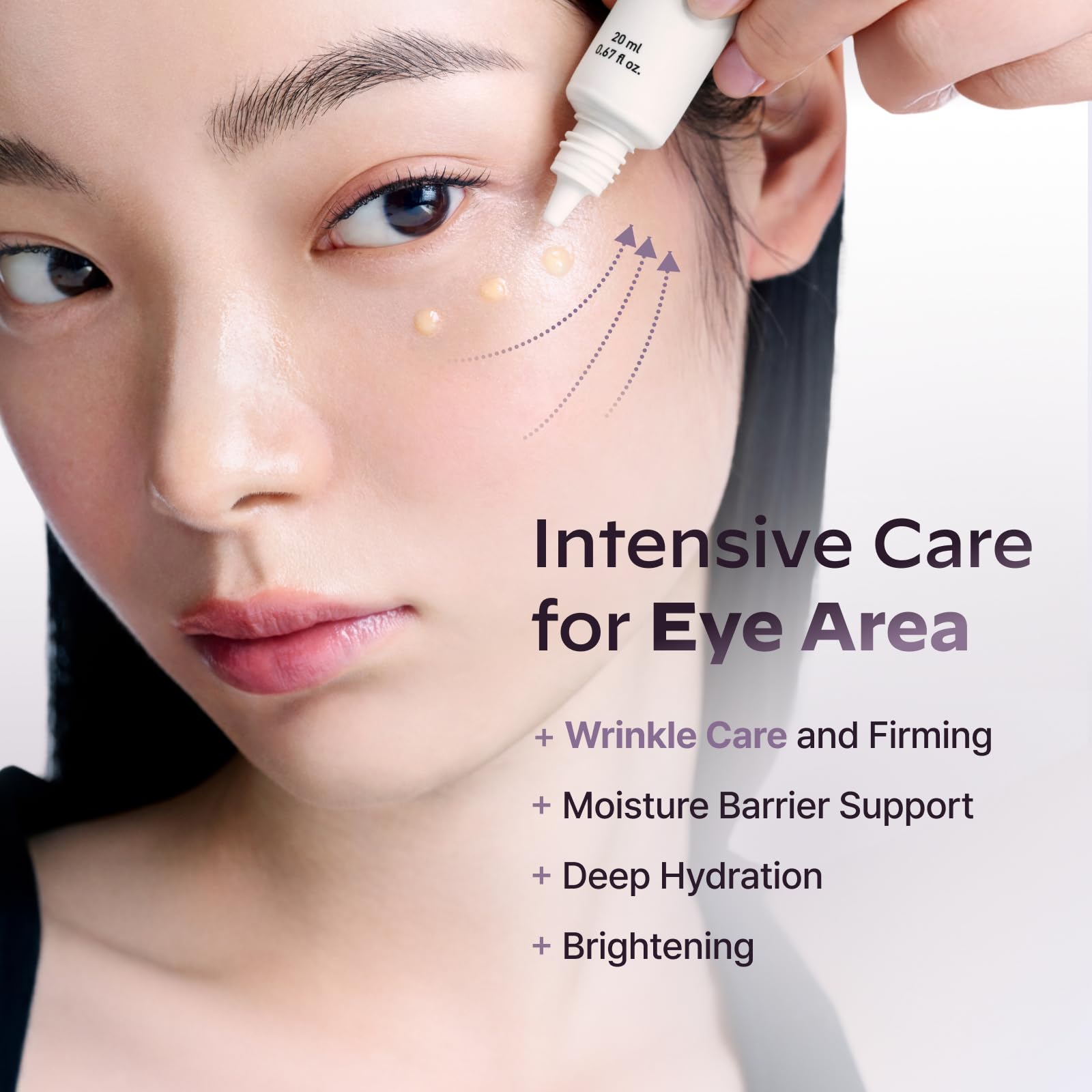 LG Pra.L Glasslike triple power wrinkle-spot ampoule bottle closeup highlighting sleek glasslike finish.
