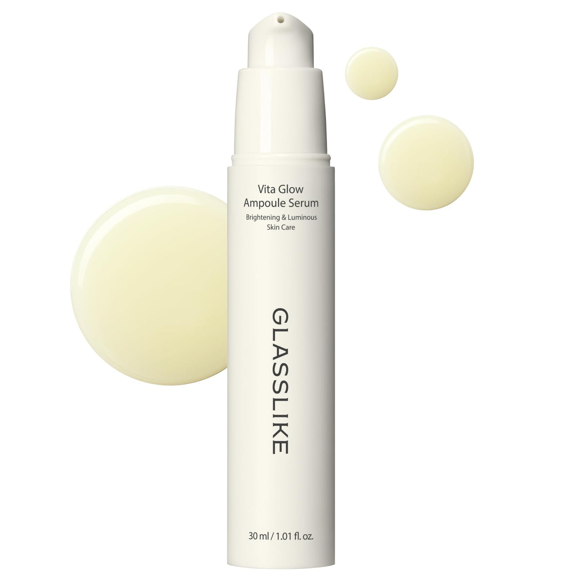 LG Pra.L Glasslike Vita Glow Ampoule Serum bottle on a clean vanity for daily use