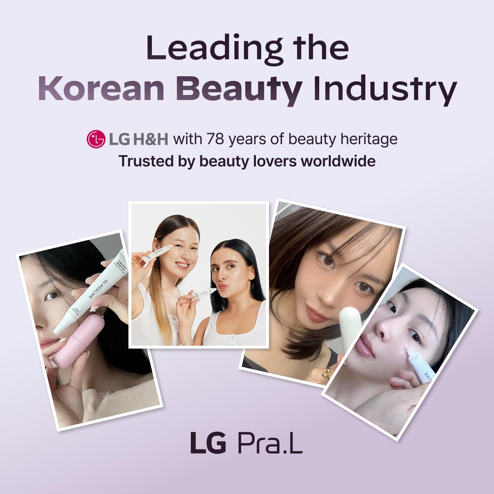 Packaging detail LG Pra.L Glasslike Vita Glow Ampoule Serum with glass-like finish