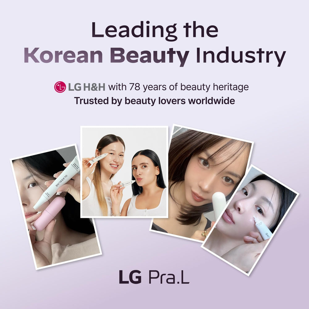 Packaging detail LG Pra.L Glasslike Vita Glow Ampoule Serum with glass-like finish