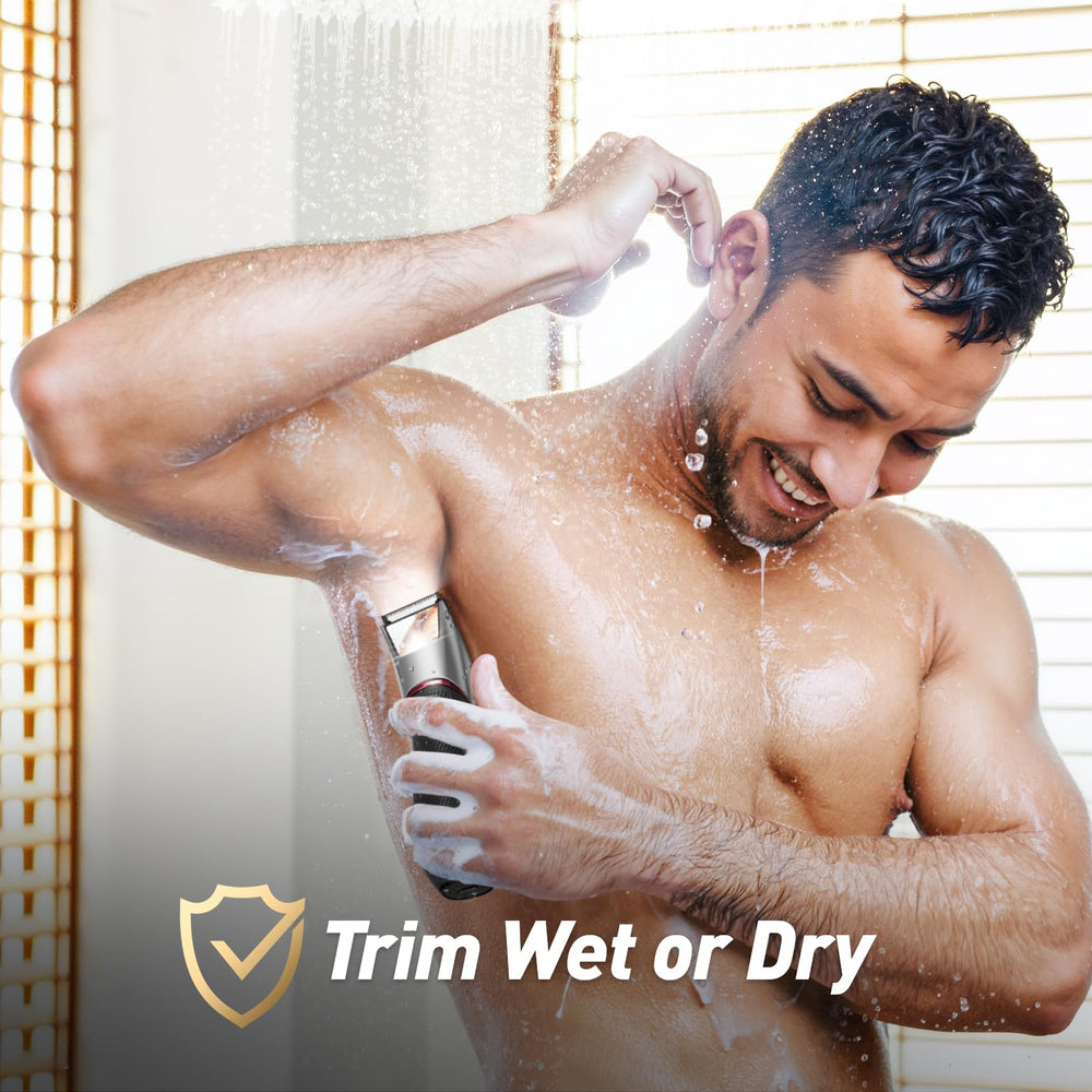 LGTGH ergonomic grip ensures comfortable control during grooming in hard-to-reach areas.
