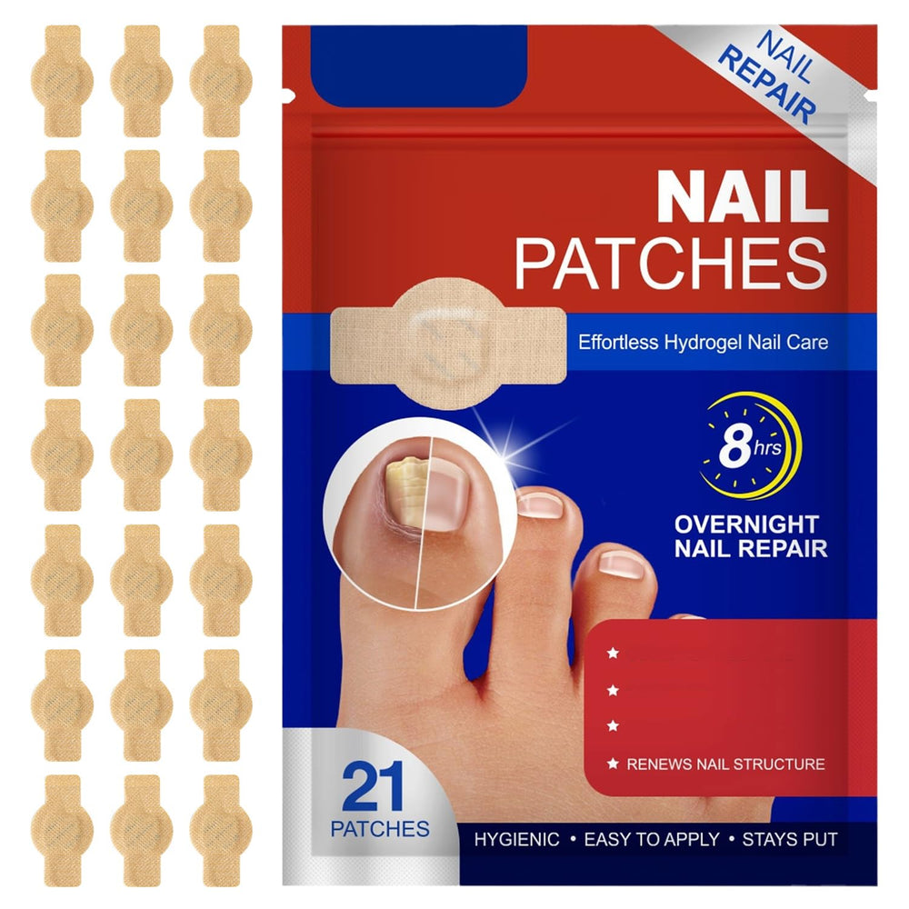 LHBMET toenail patches 21pcs pack for overnight nail repair and appearance improvement.