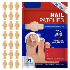 LHBMET toenail patches 21pcs pack for overnight nail repair and appearance improvement.