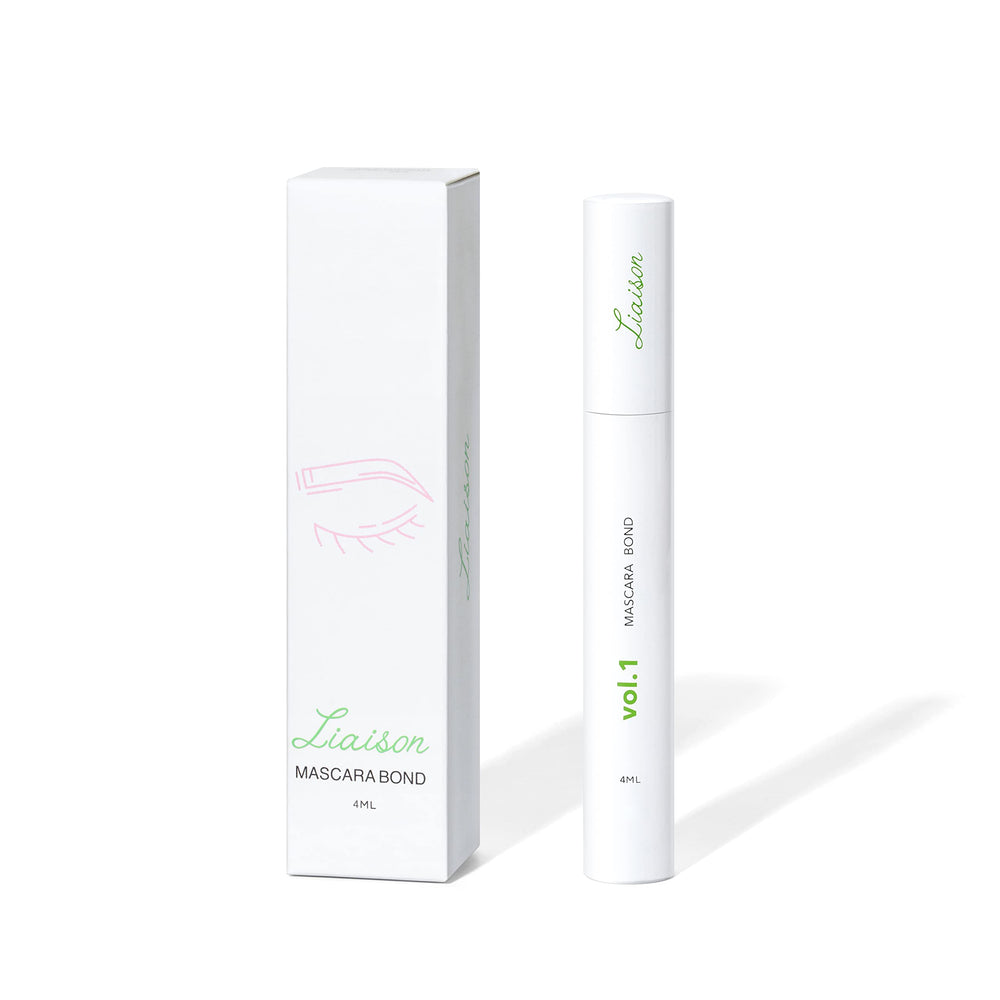 Liaison Mascara Bond final look shows defined lashes with curl