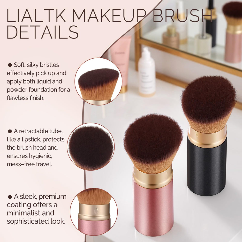 LIALTK vegan bristles provide dense pickup and smooth coverage for a natural look.