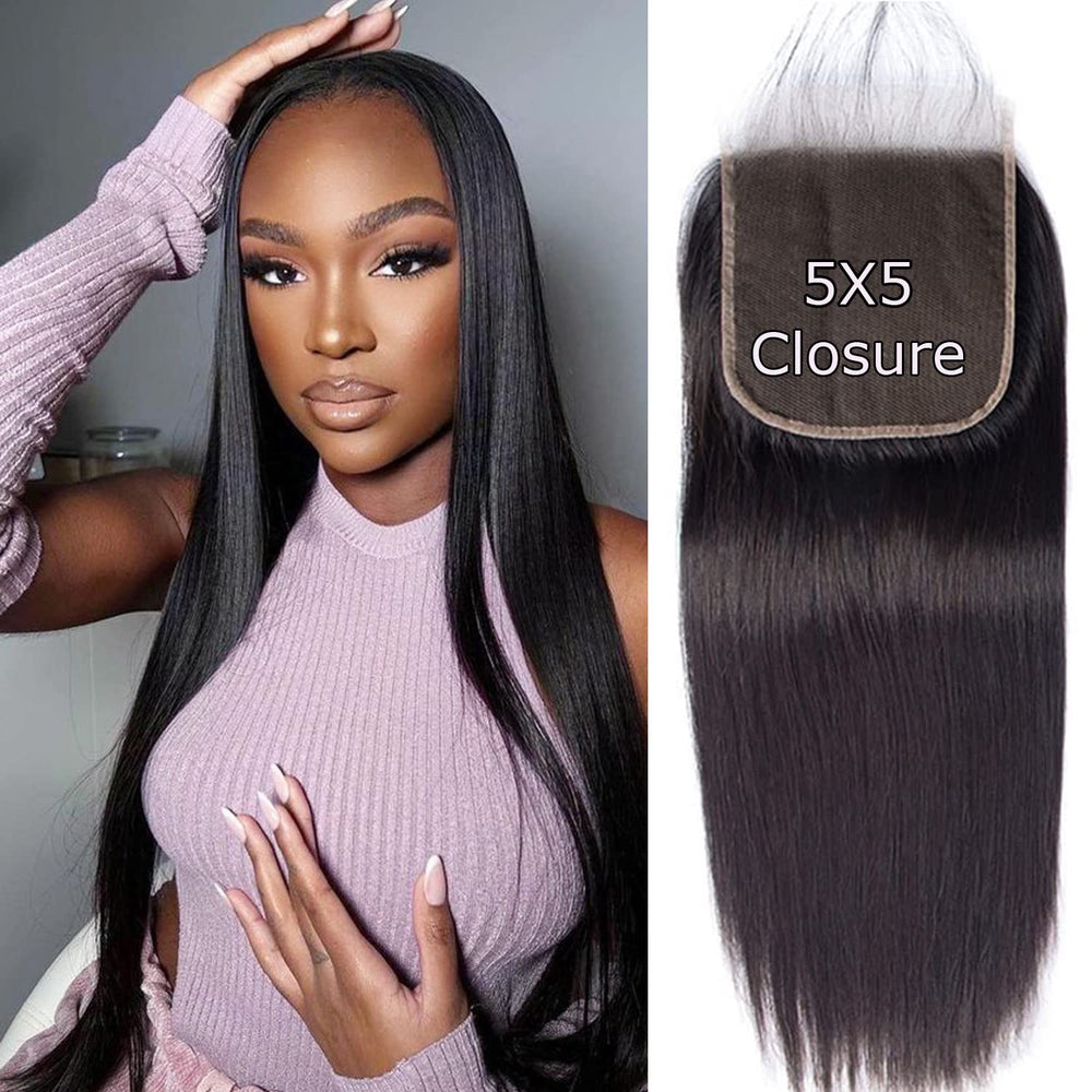 Liangya Hair 5x5 Brazilian virgin closure for seamless blend.