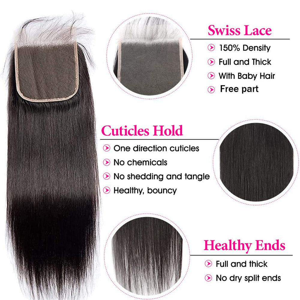 Liangya Hair transparent 5x5 lace closure enables deep parting and skin-like blend.