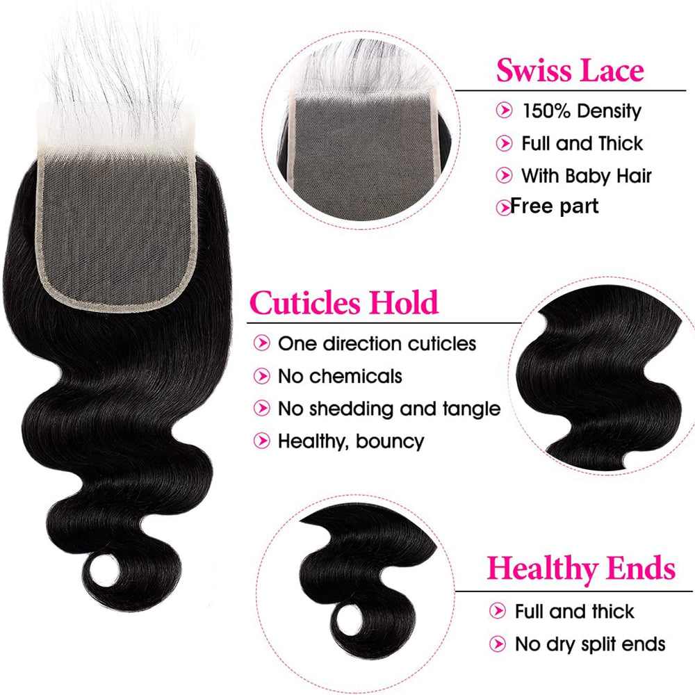 Liangya Hair 150% density closure for full, natural volume without heaviness.