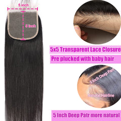 Liangya Hair HD lace 5x5 closure with breathable, invisible knots.