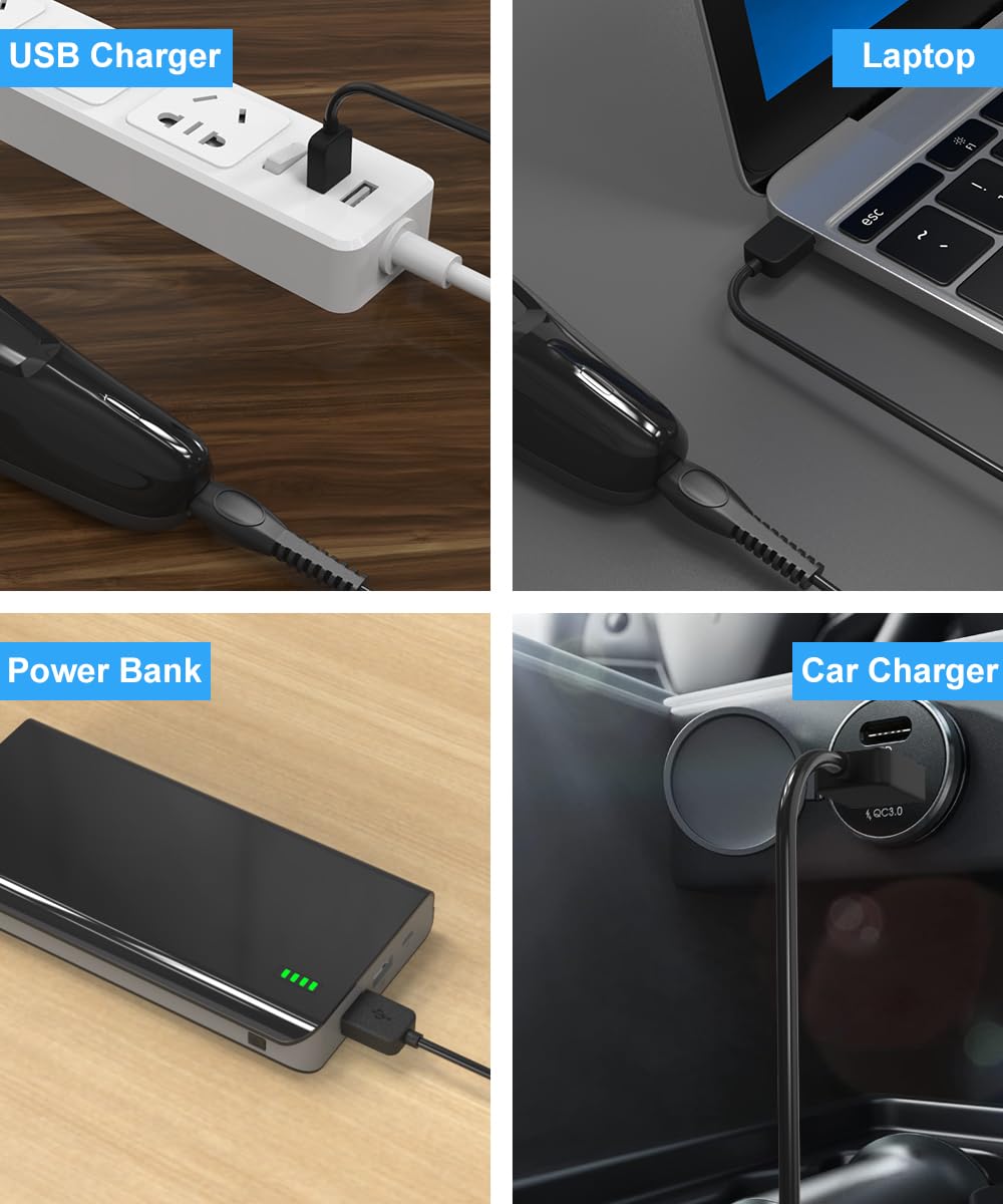 LIANSUM USB cable used with power bank, car, or wall charger.