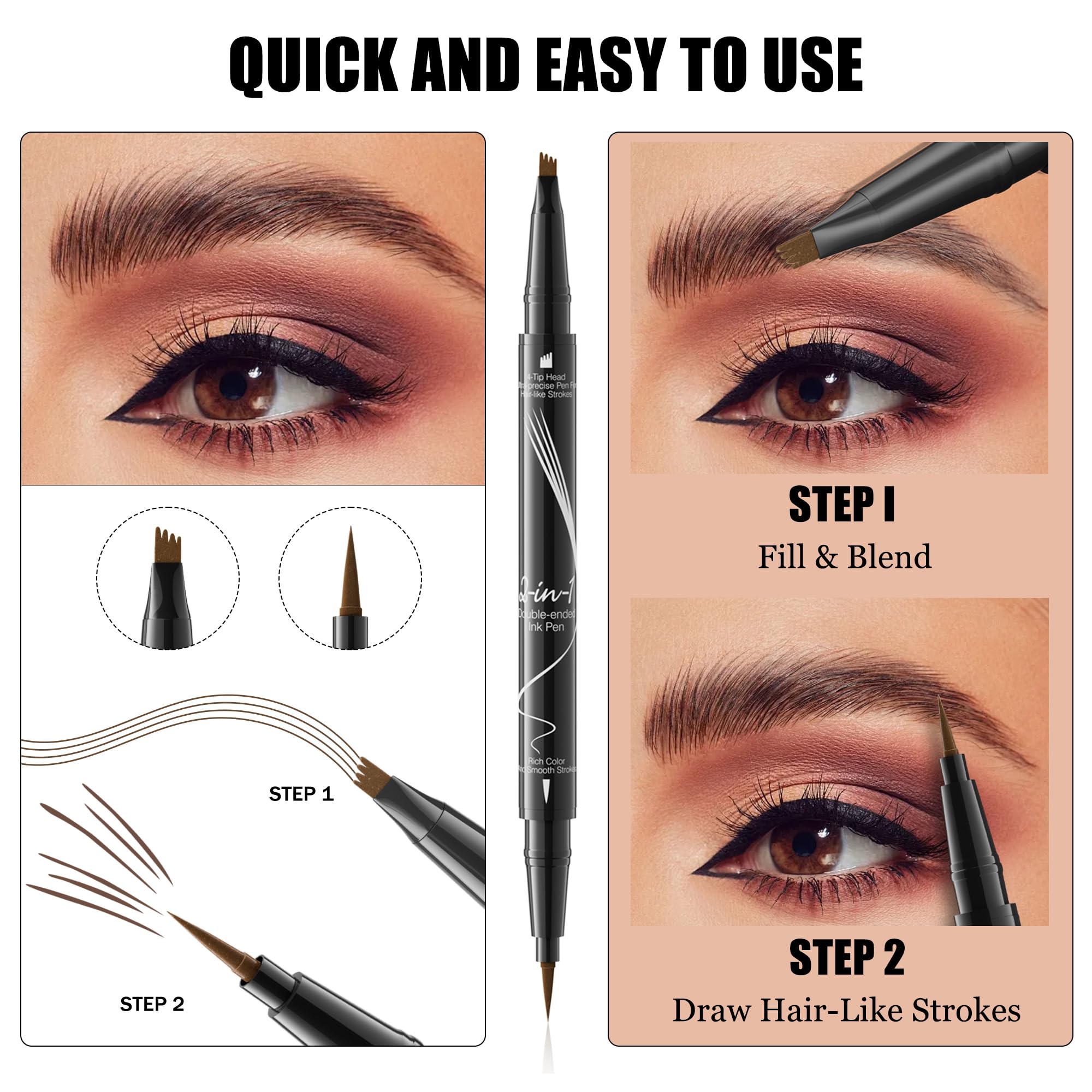 Liayozl microblading-eyebrow-pen 4-prong-fork-tip evenly shades sparse areas