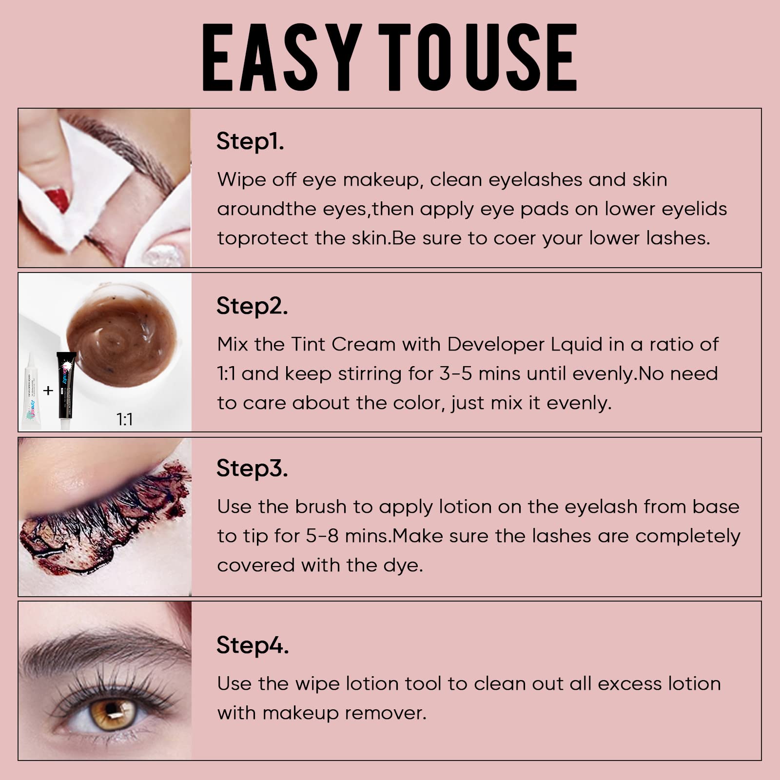 Libeauty lash color before after images demonstrate dramatic yet natural results.