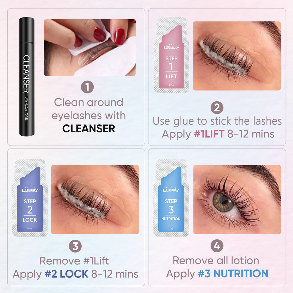 Libeauty Lash Lift application step demonstrates a precise, gentle processing.