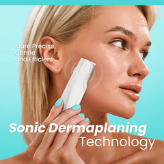 Liberex sonic dermaplaning tool with LED light enabling precise work.