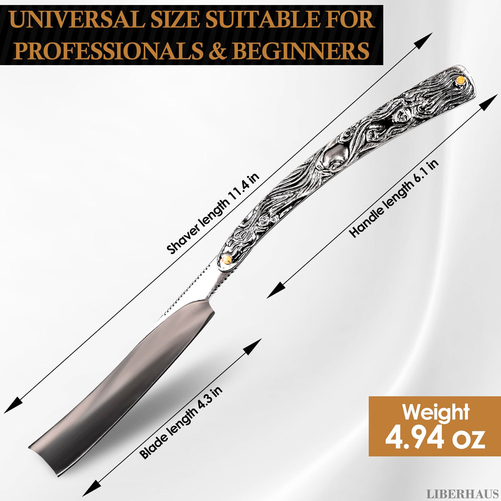 LIBERHAUS straight razor carbon steel blade delivering durable, long-lasting sharpness