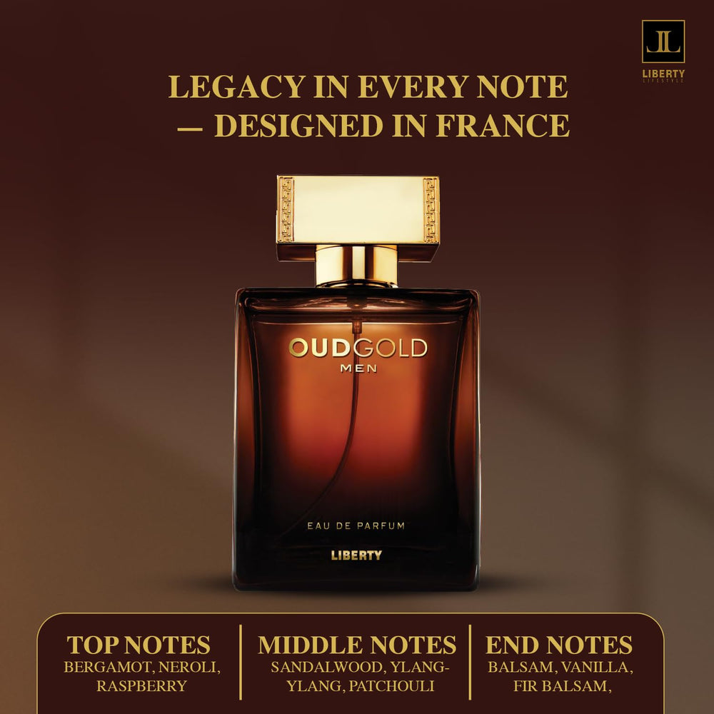 Liberty Oud Arabic Perfume oud-note visual highlights rich resin and amber glow.