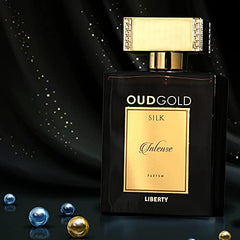 Liberty OudGold Intense gift box highlights luxury presentation ideal for gifting.
