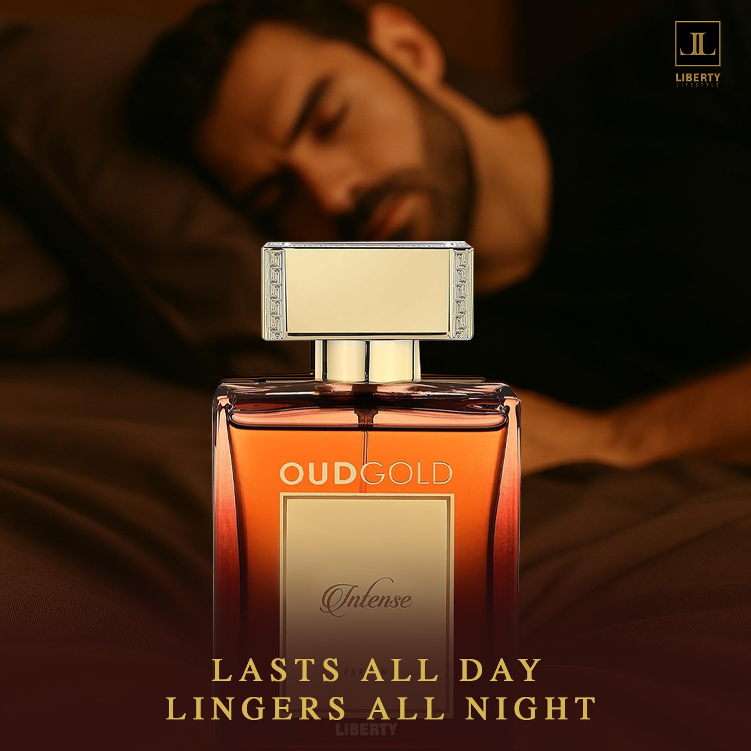Liberty OudGold Intense packaging detail emphasizes quality and heritage.