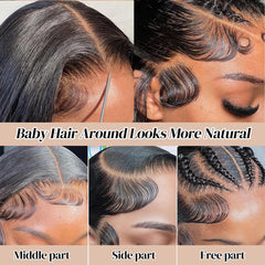 LICHANG 32-inch lace front wig side view showcases versatile parting options