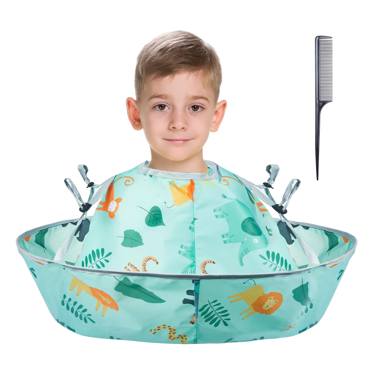 Lictin haircut cape kids folded for compact storage, ideal for small spaces during home salons.