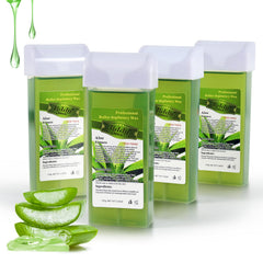 Liddy Dance aloe roll-on wax application shows smooth depilation on legs