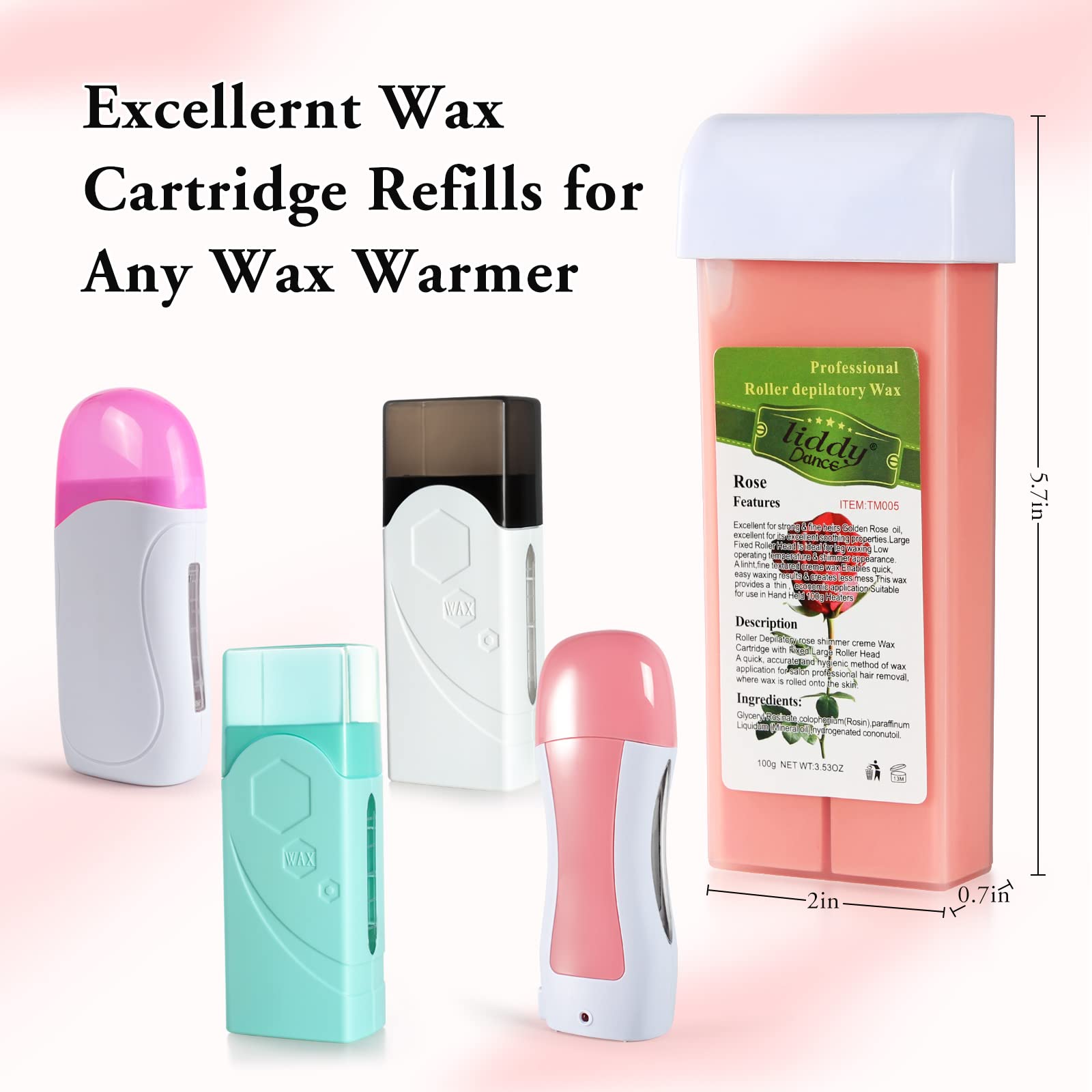 Liddy Dance paraffin-free rose wax for skin-friendly hair removal at home.
