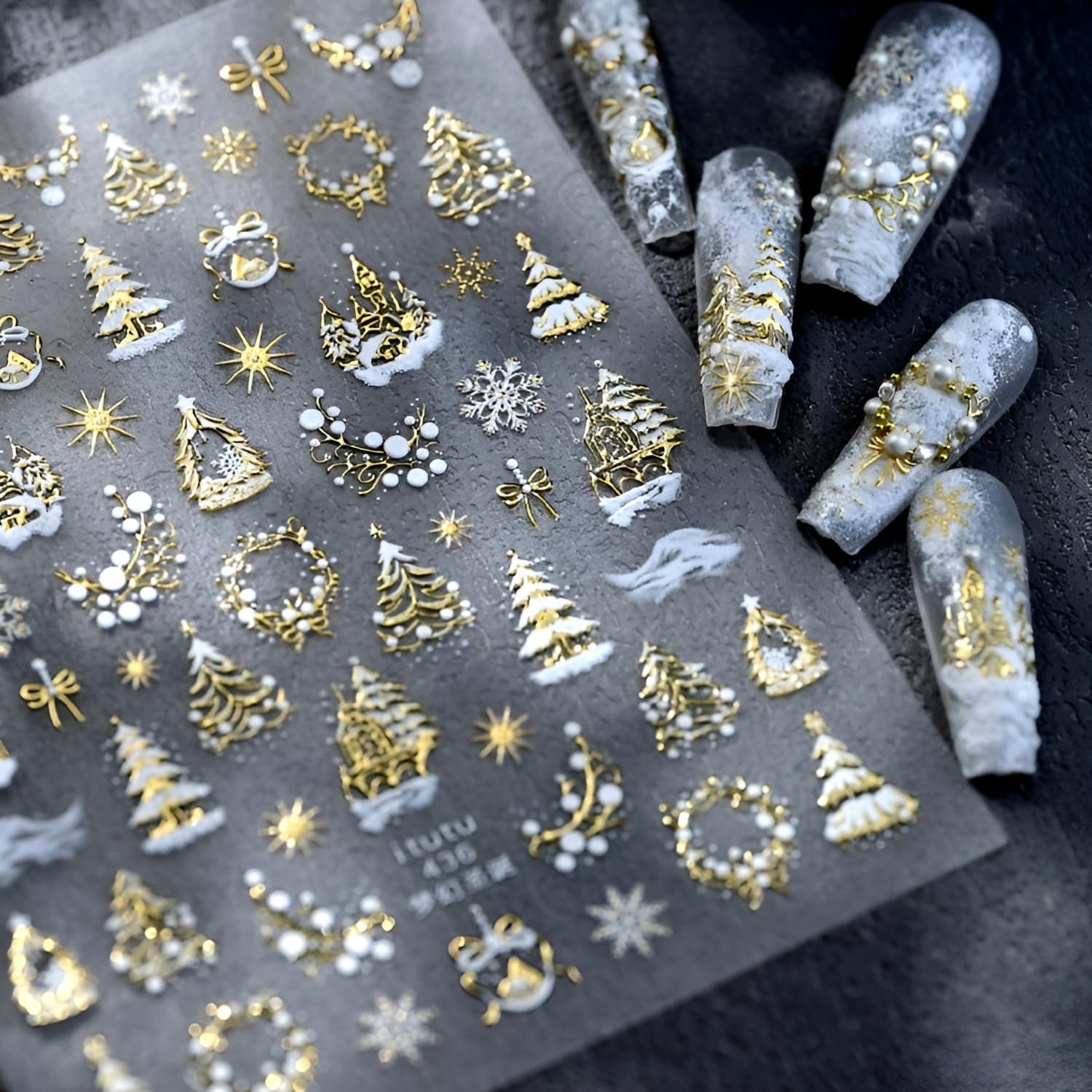 LIDUNANWU embossed 5D bow detail adds textured luxury to nails