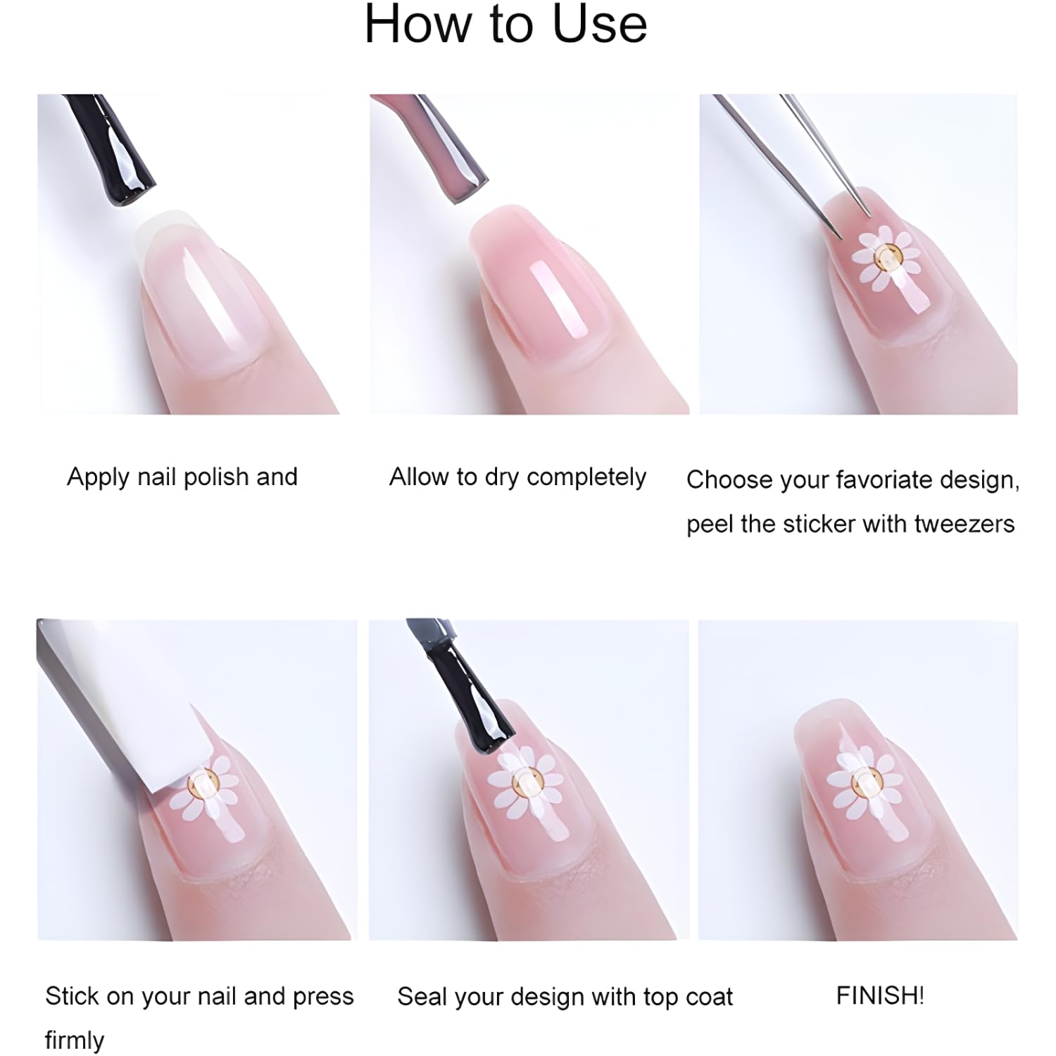 LIDUNANWU embossed decals suitable for acrylic and natural nails