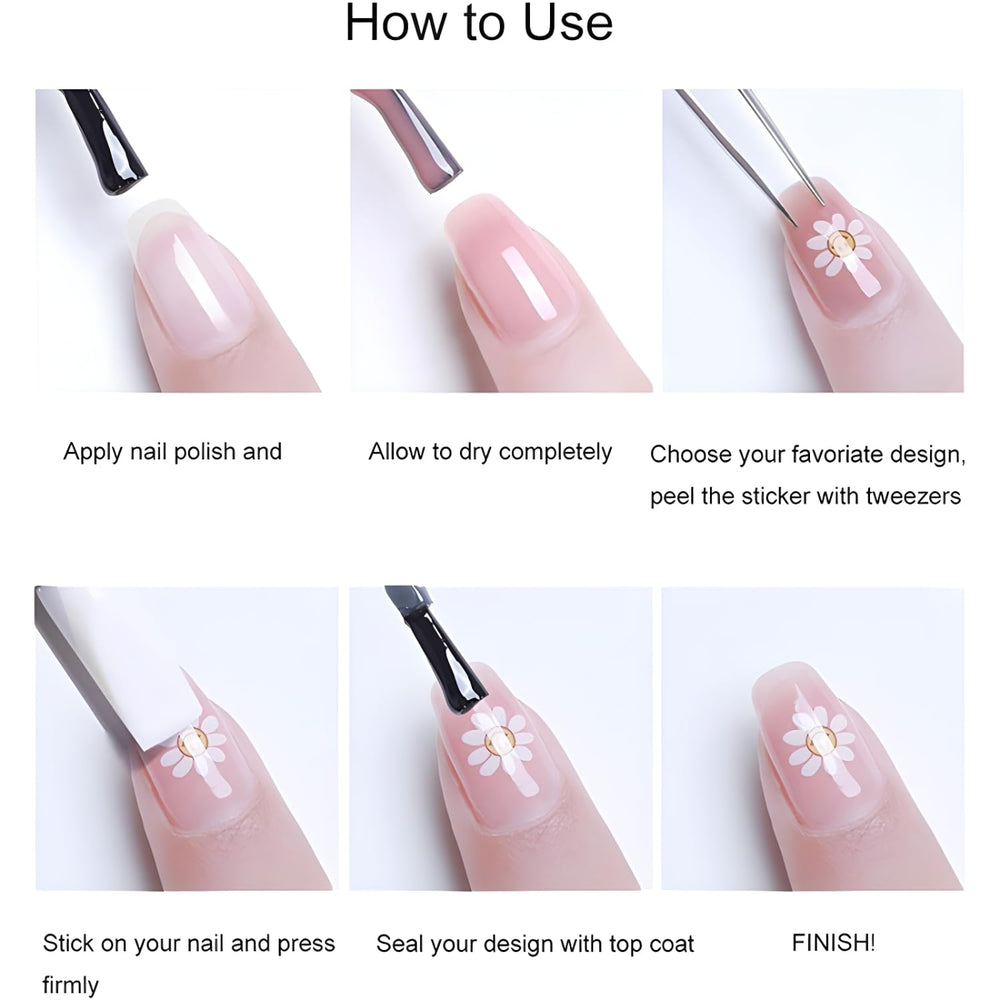 LIDUNANWU embossed decals suitable for acrylic and natural nails