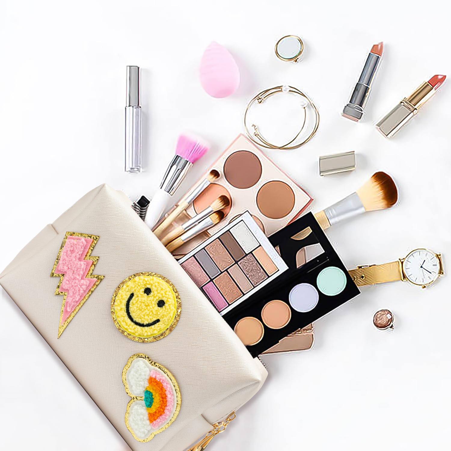 LieToi Preppy Patch bag rainbow print helps you spot essentials quickly