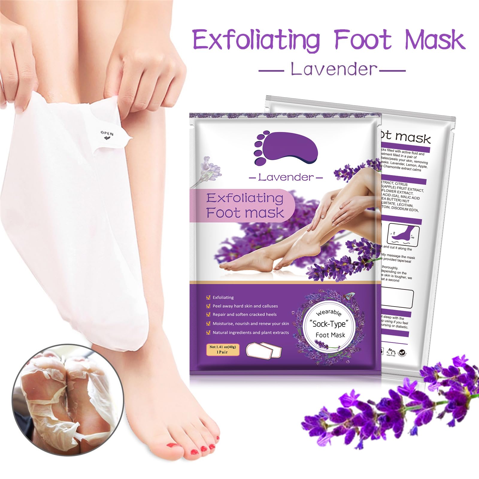Hydrating formula helps repair cracked heels and smooth rough skin.