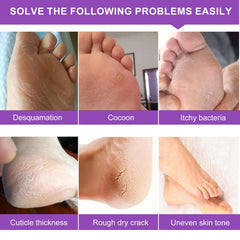 Liefiet lavender essence in foot mask for soothing hydration.